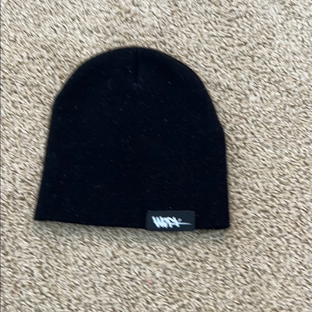 Black Beanie with Logo Patch